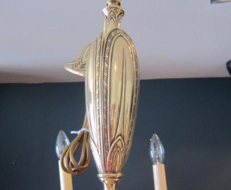 Superb Art Nouveau Cast Bronze Chandelier - Image 3