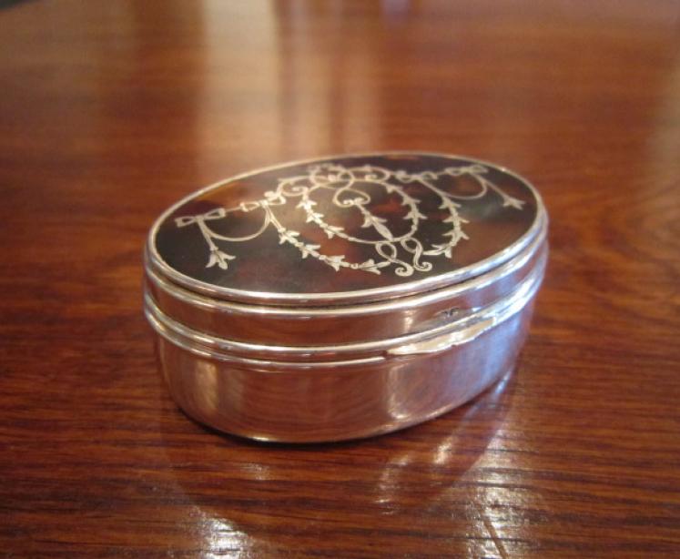 High Quality Edwardian Silver & Tortoiseshell Trinket Box - Image 1