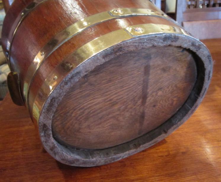 Mid Victorian Oak & Brass Bound Coal Bucket - Image 4
