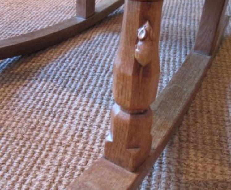 Rare 1950's Mouseman Oak Rocking Armchair - Image 4