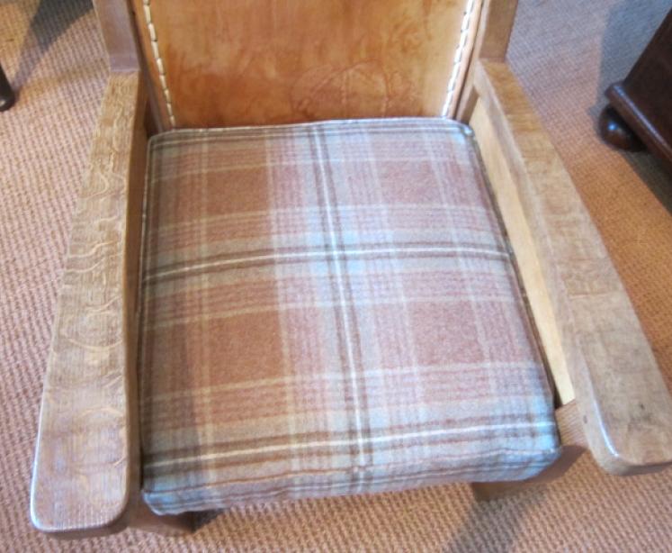 1950's Mouseman Adzed Oak 'Smoker's' Armchair - Image 3