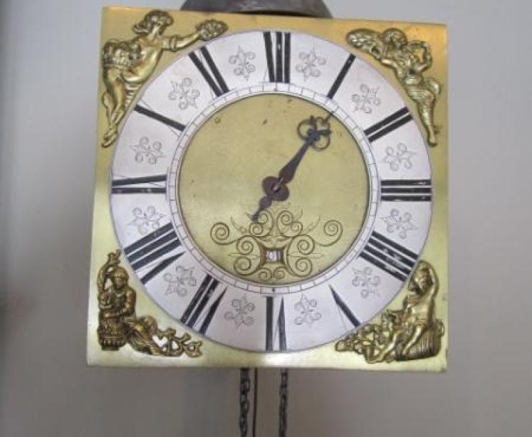 George II Period Brass & Silvered Hook & Spike Clock - Image 2