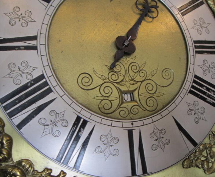 George II Period Brass & Silvered Hook & Spike Clock - Image 3