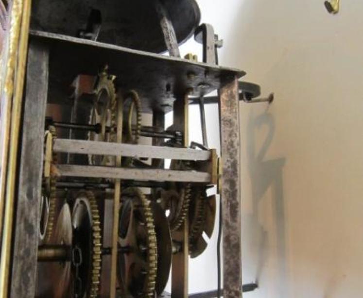 George II Period Brass & Silvered Hook & Spike Clock - Image 4