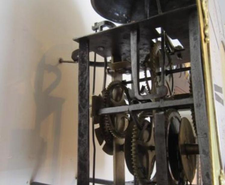 George II Period Brass & Silvered Hook & Spike Clock - Image 5