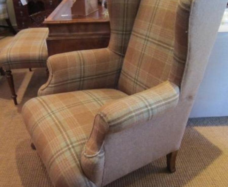 Very Comfortable Victorian Upholstered Wing Armchair - Image 3