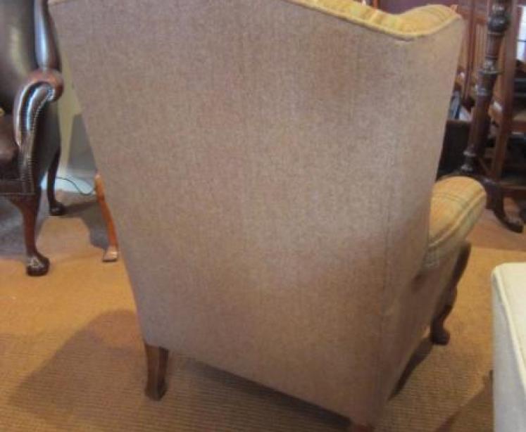 Very Comfortable Victorian Upholstered Wing Armchair - Image 5