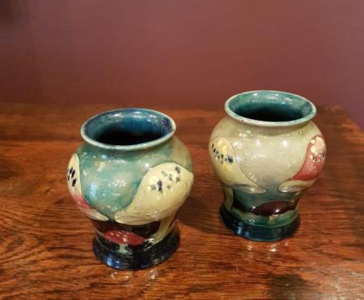 Rare Pair of Moorcroft Claremont Vases - Image 1