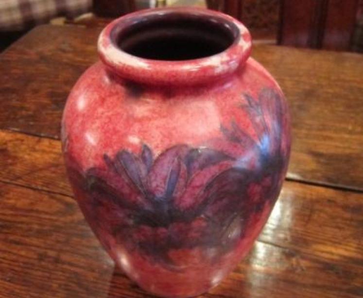 Rare & Unusual Moorcroft Flambe Cornflower Vase - Image 3