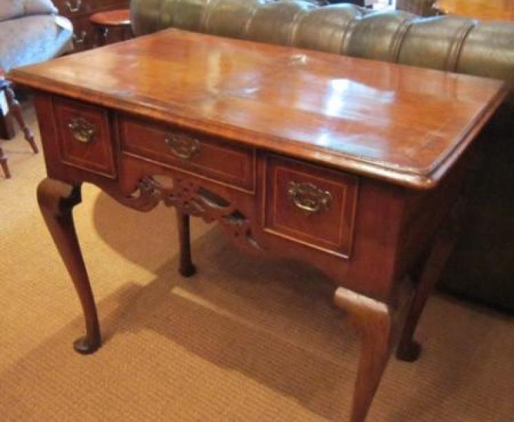 Superb Queen Anne Period Walnut Inlaid Lowboy - Image 1