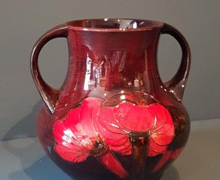 Rare Moorcroft Flambe Claremont Twin Handled Vase - Image 1