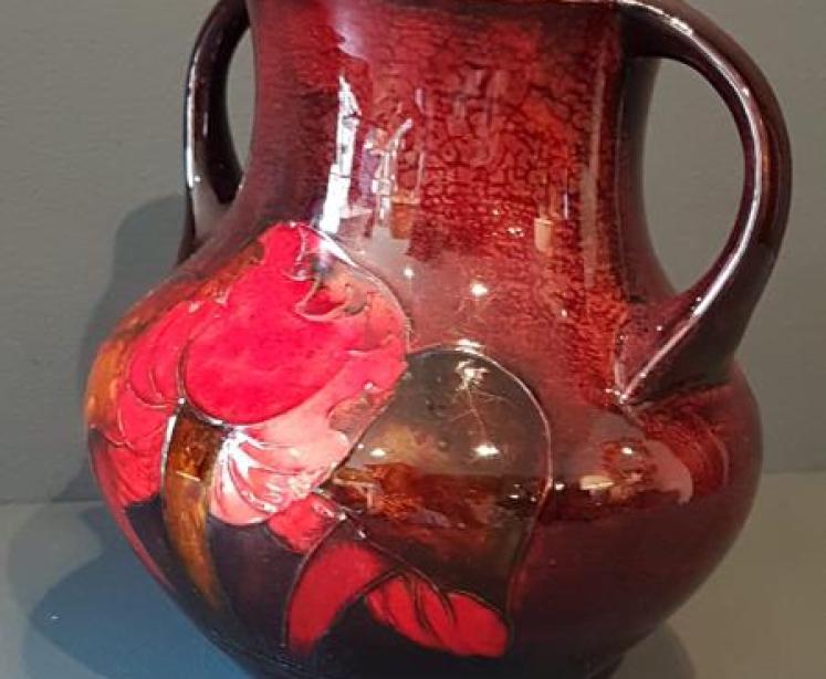 Rare Moorcroft Flambe Claremont Twin Handled Vase - Image 4