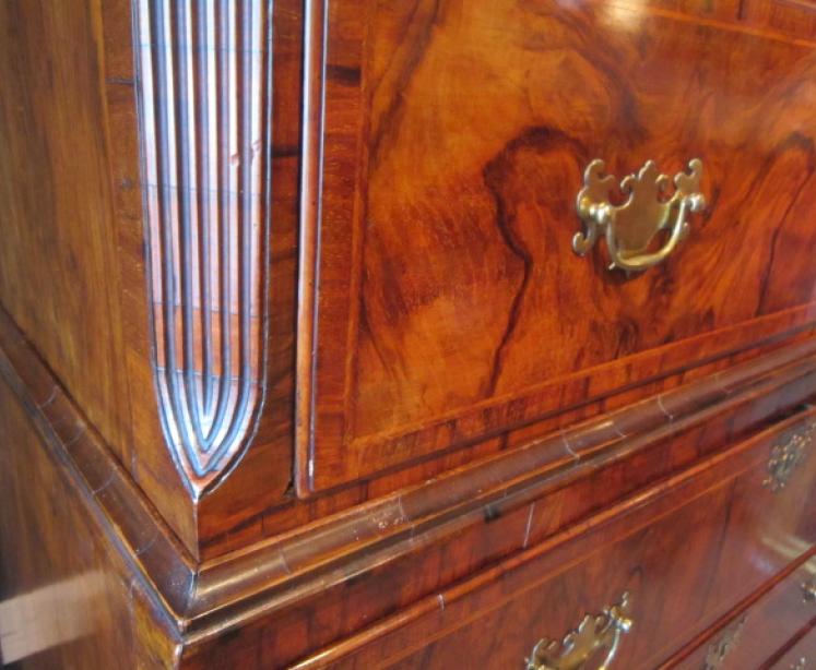 Outstanding George II Walnut Secretaire Chest on Chest - Image 5