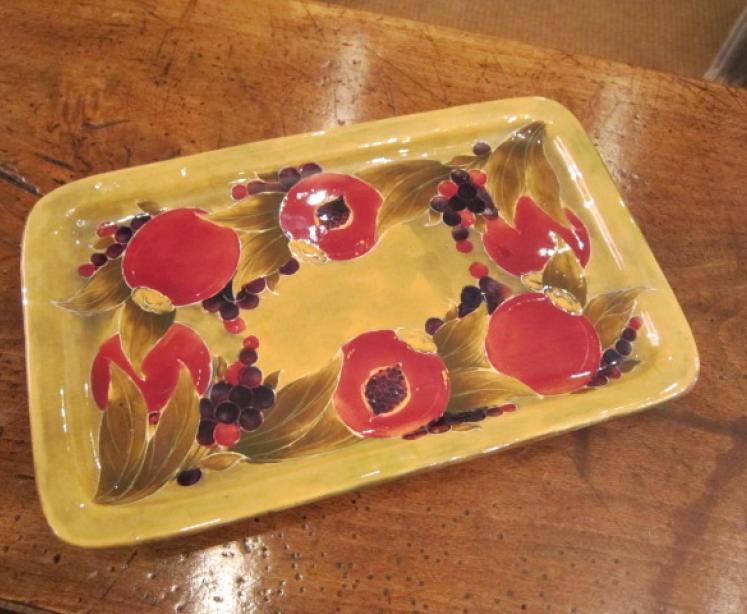 Early Moorcroft Pomegranate on Ochre Tray - Image 4