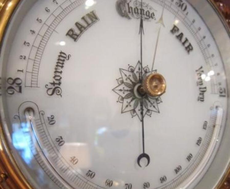 Superb Mid Victorian Polished Oak Ship's Barometer - Image 3
