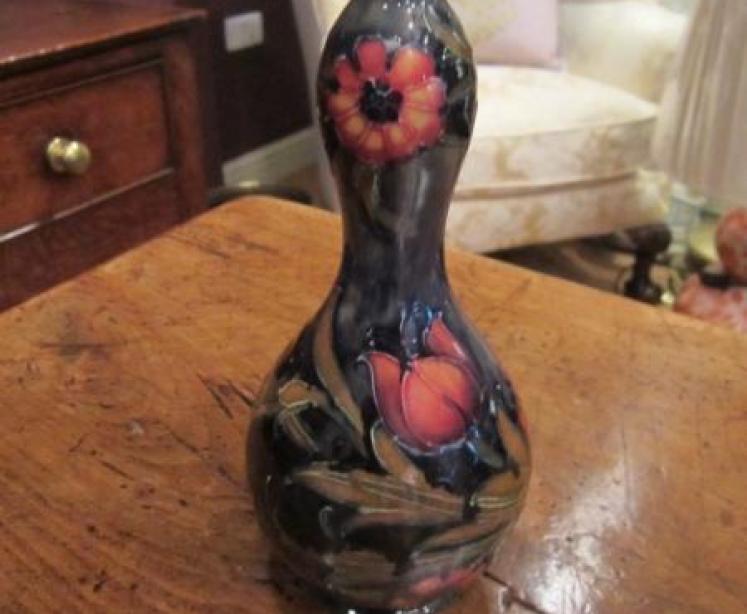 Early Moorcroft Spanish on Ochre Ground Vase - Image 1