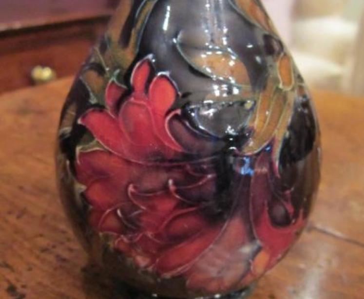 Early Moorcroft Spanish on Ochre Ground Vase - Image 3
