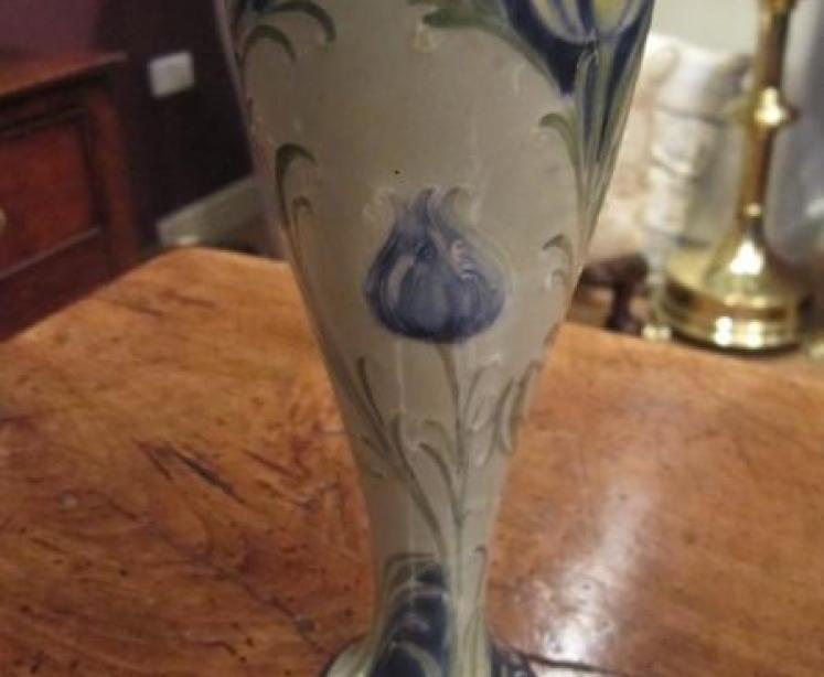 Art Nouveau Moorcroft Tulip on Celadon Liberty's Vase - Image 5