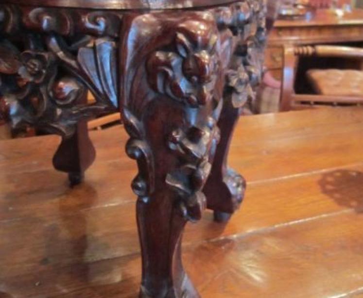 19th Century Carved Walnut Jardiniere Stand - Image 2
