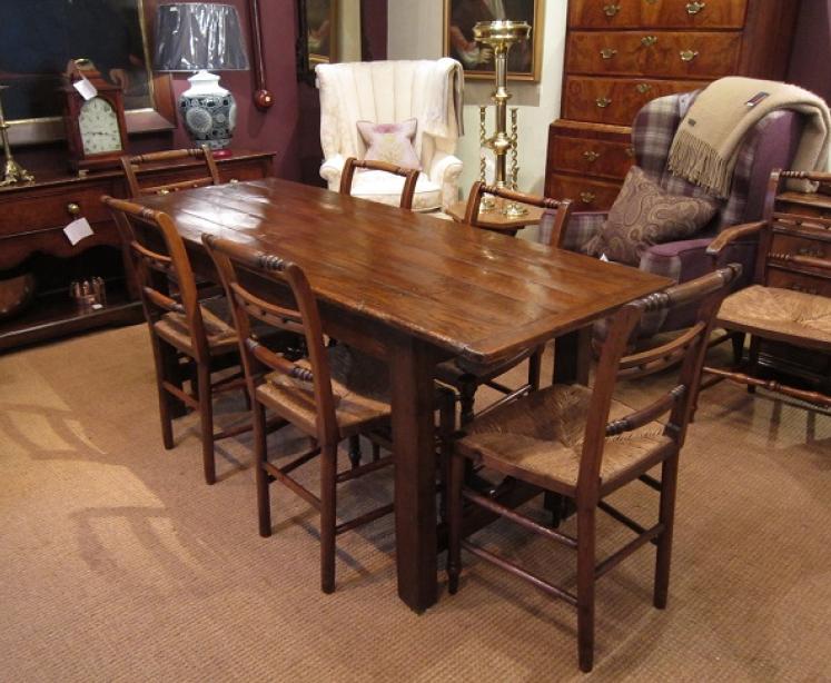 Set of Eight George III Period Ash & Elm Dining Chairs - Image 2