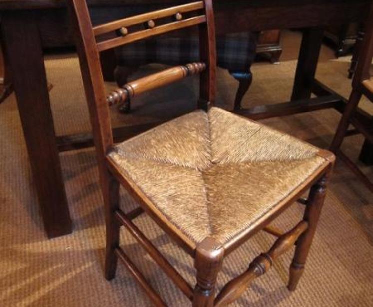 Set of Eight George III Period Ash & Elm Dining Chairs - Image 4