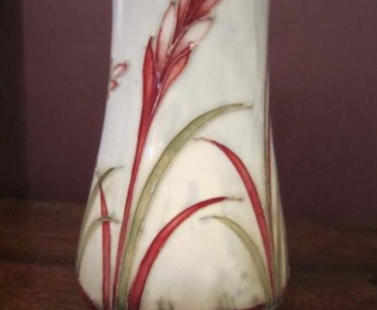 Unusual Moorcroft Waving Corn Flared Neck Vase - Image 4