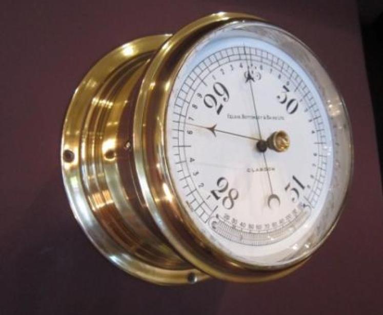 Superb Victorian Glasgow Bulkhead Marine Barometer - Image 1