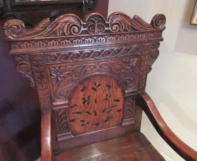 Superb Elizabethan Period Oak Wainscott Armchair - Image 2