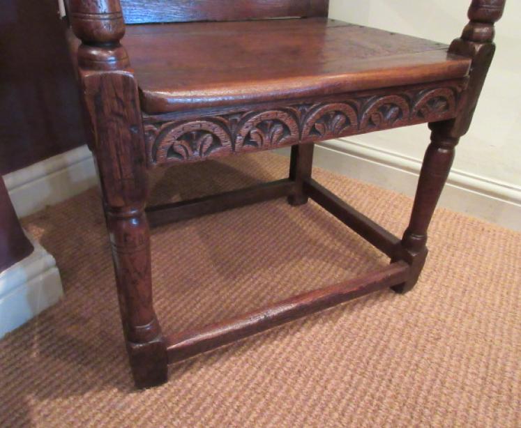 Superb Elizabethan Period Oak Wainscott Armchair - Image 4