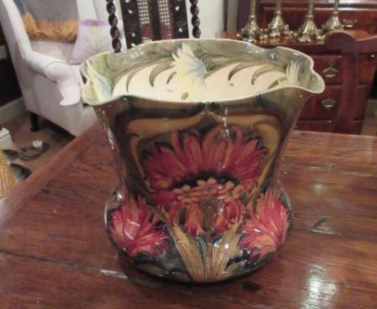 Impressive McIntrye Moorcroft Cornflower Jardiniere - Image 1