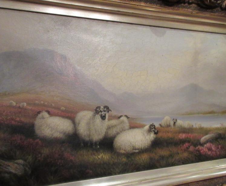 Mid Victorian Oil on Canvas of Sheep in Landscape - Image 2
