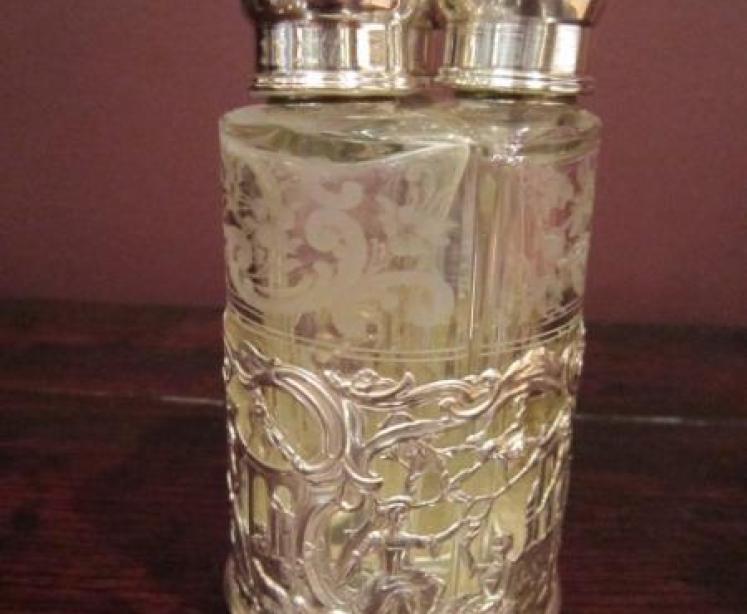 Exquisite Art Nouveau Silver Three Bottle Scent Set - Image 1