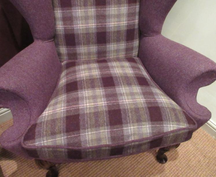 Superb Queen Anne Style Walnut Framed Wing Armchair - Image 2