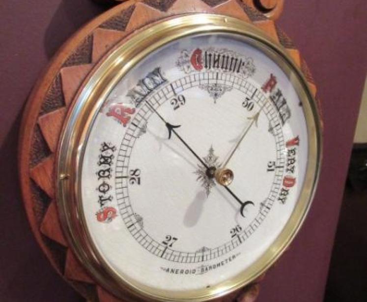 Mid Victorian Polished Oak Banjo Barometer - Image 2