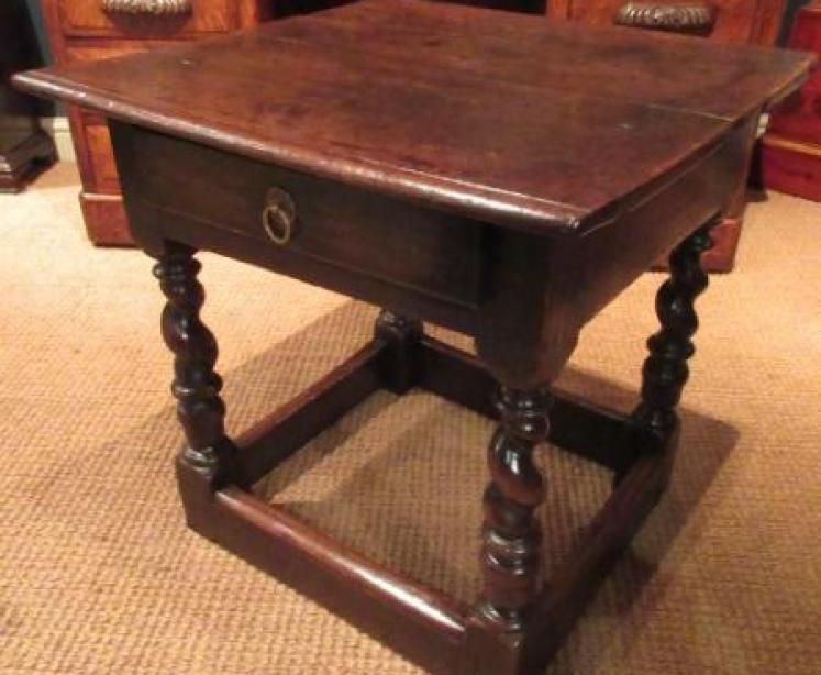 Very Unusual James II Period Oak Low Table - Image 1
