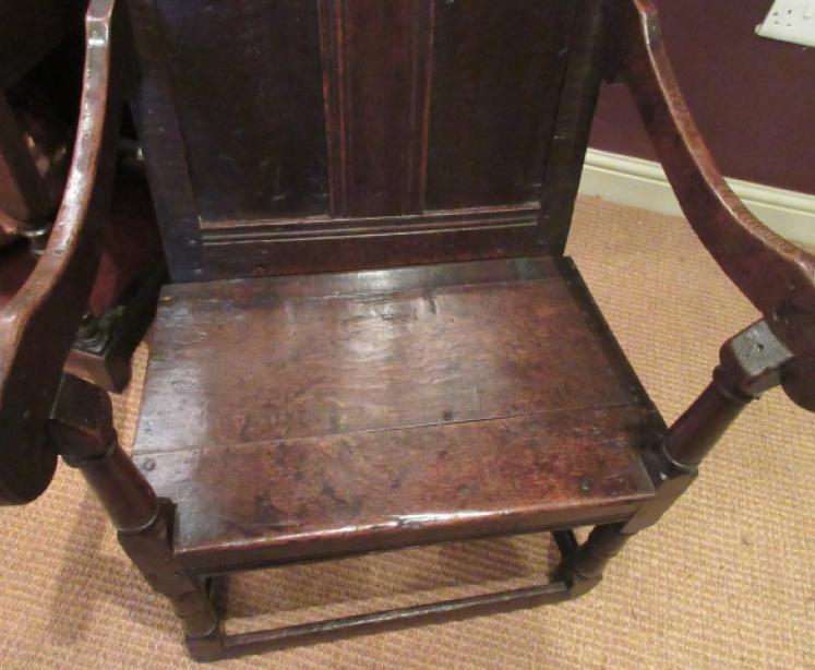 Very Original James II Period Oak Wainscot Armchair - Image 2