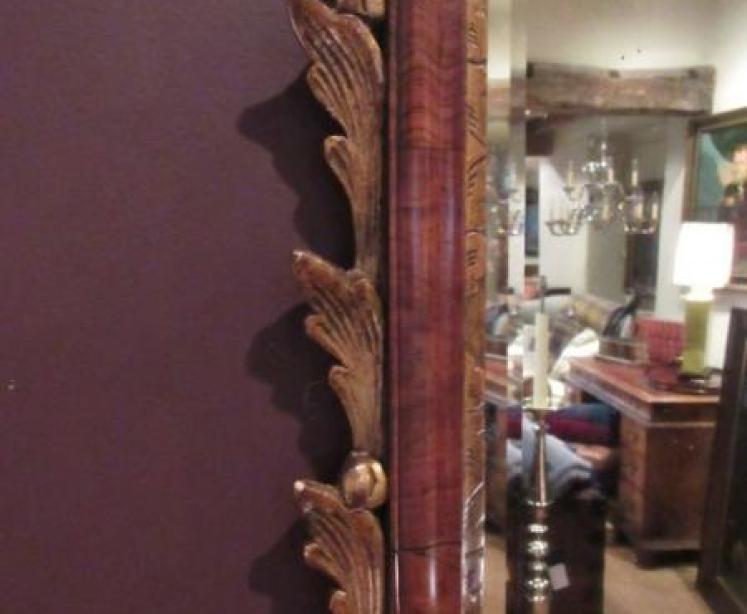 Superb George II Period Figured Walnut Mirror - Image 4
