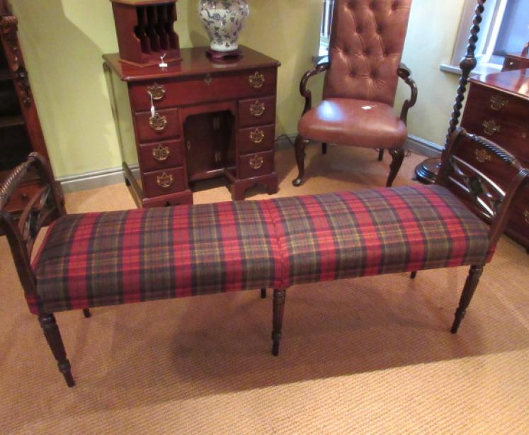 Regency Period Mahogany Framed Double Window Seat - Image 1