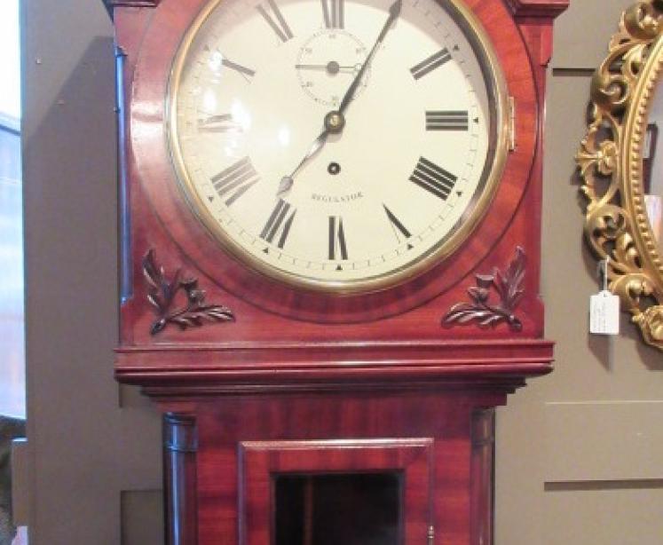 Fine William IV Period Flame Mahogany Regulator Clock - Image 1