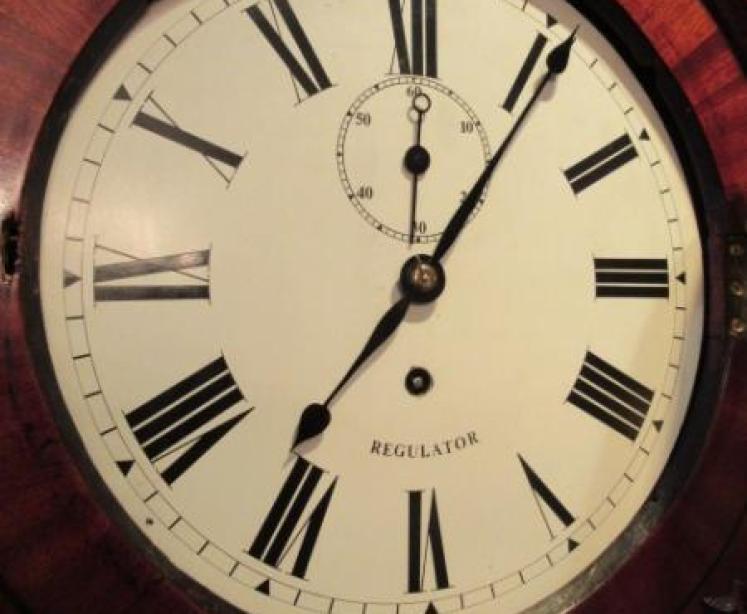 Fine William IV Period Flame Mahogany Regulator Clock - Image 2