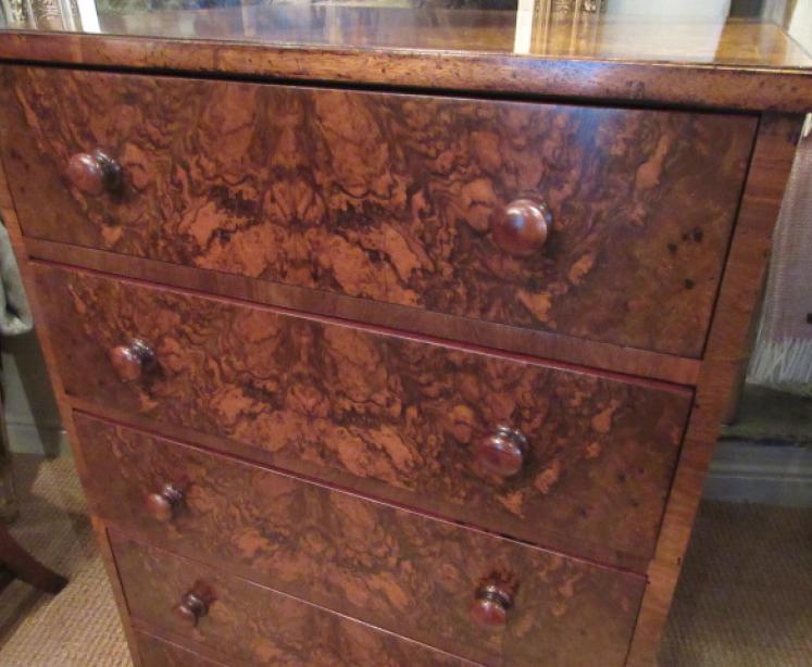 Top Quality Mid Victorian Burr Walnut Tallboy - Image 3