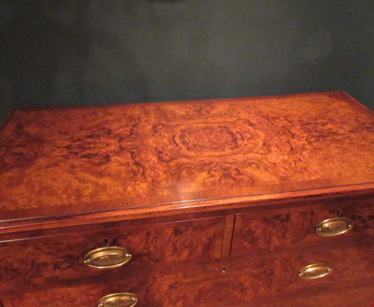 Superior Mid Victorian Burr Walnut Chest of Drawers - Image 2
