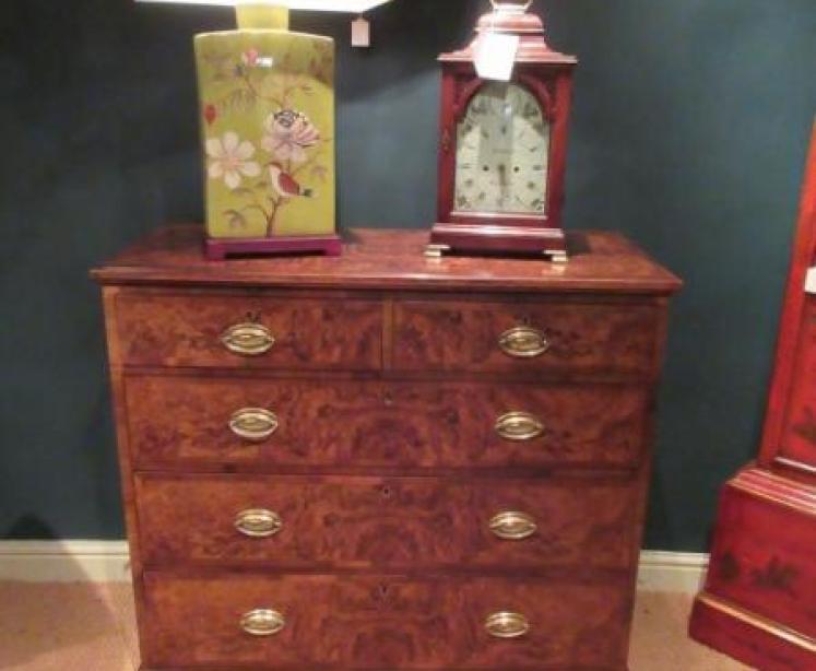 Superior Mid Victorian Burr Walnut Chest of Drawers - Image 5