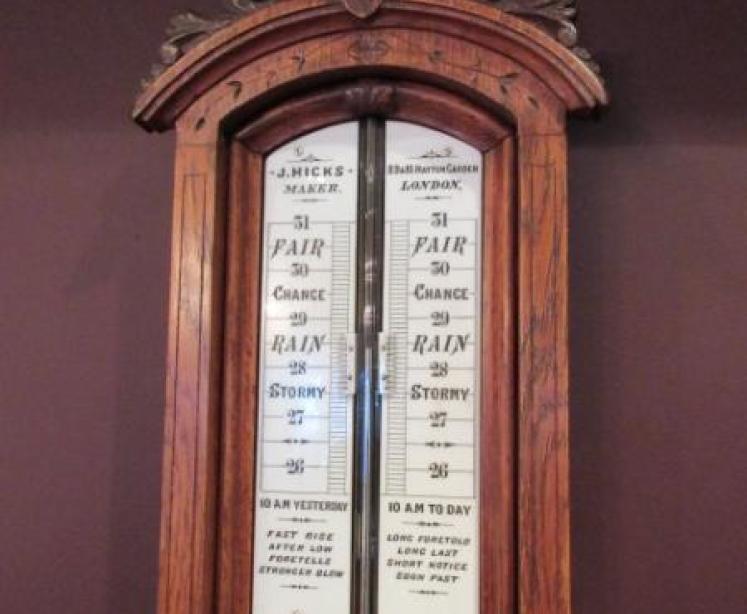 Rare Victorian Polished Oak London Fitzroy Barometer - Image 1