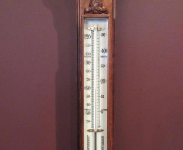 Mid Victorian Figured Walnut Newcastle Stick Barometer - Image 3