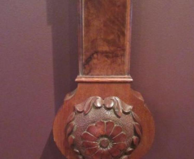 Mid Victorian Figured Walnut Newcastle Stick Barometer - Image 4
