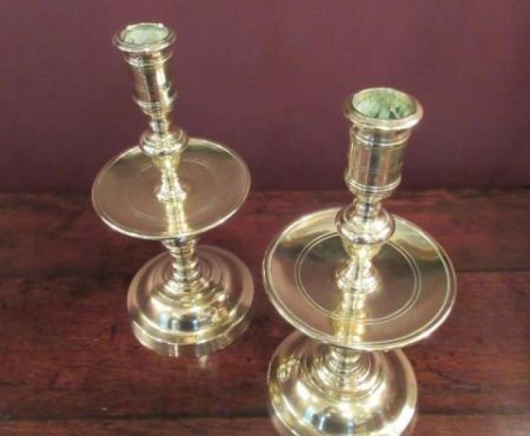 Pair of George III Period Drip Tray Candlesticks - Image 2