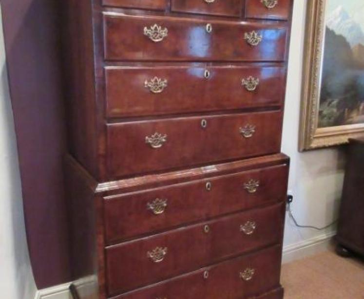 Stunning George II Period Walnut Chest on Chest - Image 1