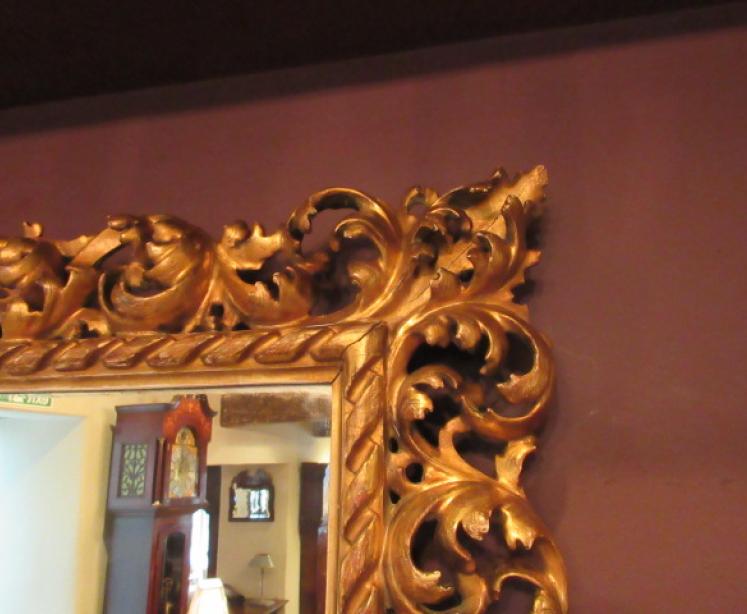 Very Decorative Early Victorian Plaster Gilt Mirror - Image 3