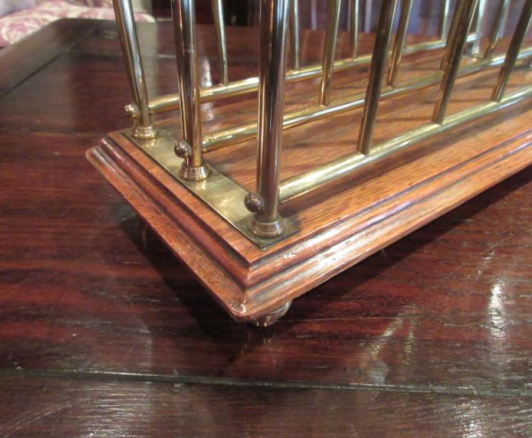 Top Quality Victorian Brass & Oak Magazine Stand - Image 2